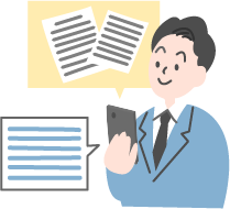 スマートフォンを操作する男性の画像